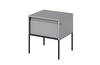Szafka nocna Trend szara elegancka szafka z szufladą do sypialni dyskretne oświetlenie LED oraz gustowny ryflowany front