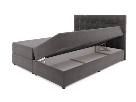 Łóżko kontynentalne Widnes 180x200 butelkowa zieleń w nowoczesnym skandynawskim stylu z charakterystycznym wezgłowiem