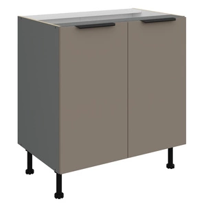 Szafka kuchenna stojąca z półką Fiuggi Ant 80 D 2F BB szafka odporna na uszkodzenia wykończenie frontów w technologii anti fingerprint