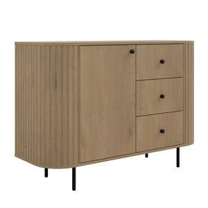 Komoda z szufladami Ovalio 123 cm dąb cremona elegancka komoda o wyjątkowo stylowym designie owalny kształt podkreślony frezowaniami