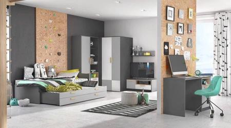 Szafa Pok 50 cm grafit / szary / biały / buk ibsen nowoczesny design szafa modułowa z głęboką szufladą kompaktowe wymiary