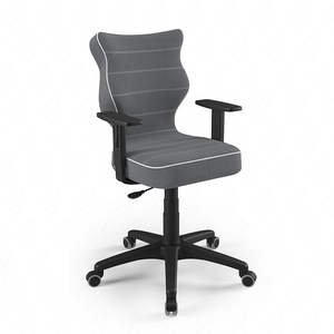 Krzesło do biurka Duo ciemny szary dopasowane do wzrostu 159-188 cm ergonomiczne krzesło obrotowe z regulowanymi podłokietnikami