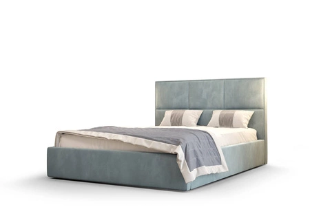 Łóżko tapicerowane Hestia 160x200 z pojemnikiem turkusowy w nowoczesnym skandynawskim stylu z wygodnym zagłówkiem