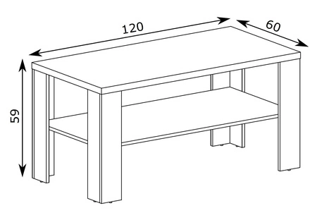 Stolik kawowy Antica 120 cm dąb craft złoty wytrzymały odporny blat idealny stolik do każdej aranżacji