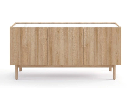 Komoda Boho 144 cm dąb riviera / marmur bianco niebanalny design uniwersalne połączenie kolorów dekoracyjny blat w marmurowym dekorze