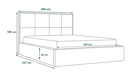 Łóżko tapicerowane Belli 140x200 ciemny beżowy stylowe łóżko z pojemnikiem na pościel wygodny zagłówek zachwyca eleganckim designem