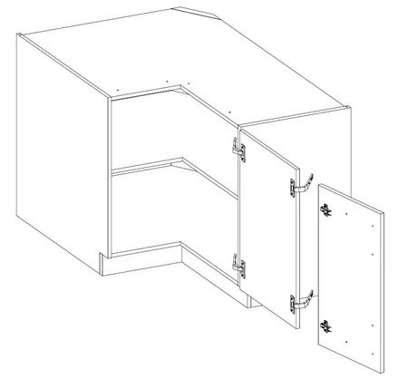 Szafka kuchenna narożna Lento 89x89 DN 1F BB szafka odporna na parę wodną wysoką temperaturę i rozlaną ciecz