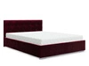 Łóżko tapicerowane Montigo 180x200 bordowe z pojemnikiem w nowoczesnym skandynawskim stylu z pikowanym zagłówkiem