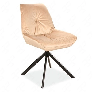 Krzesło tapicerowane Boogie I 45x53 cm beżowe stylowe krzesło obrotowe z metalowymi nogami krzesło glamour