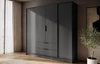 Szafa Corse 206 cm grafitowa nowoczesny design idealna szafa do sypialni lub garderoby pojemne szuflady