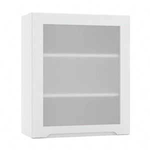 Szafka kuchenna wisząca Zova WS60 biały / jasny szary szafka do kuchni z przeszkleniem odporna na uszkodzenia frezowany uchwyt