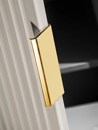 Szafka pod umywalkę Adeel 80 cm beżowa starannie wykonana szafka z szufladami odporna na działanie wilgoci ryflowane fronty