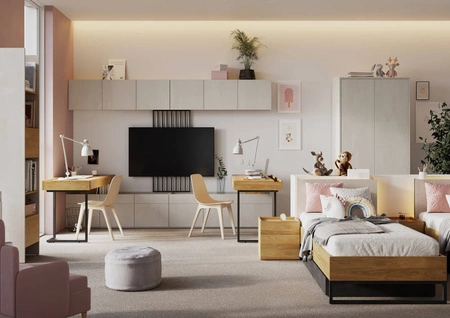 Szafka nocna Teen Flex hikora naturalna stylowa szafka z szufladą funkcjonalny dodatek do pokoju młodzieżowego lub dziecięcego