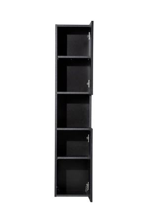 Słupek łazienkowy wiszący Nova 30 cm czarny solidnie wykonana szafka łazienkowa z gustownym ryflowanym frontem