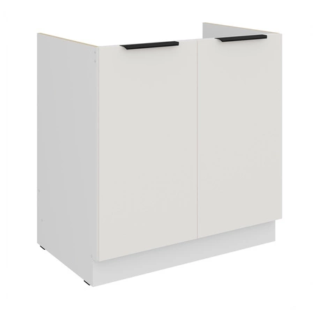 Zestaw mebli kuchennych narożny Corato Wh 290x230 cm stylowe szafki kuchenne z frontami wykonanymi w technologii anti fingerprint