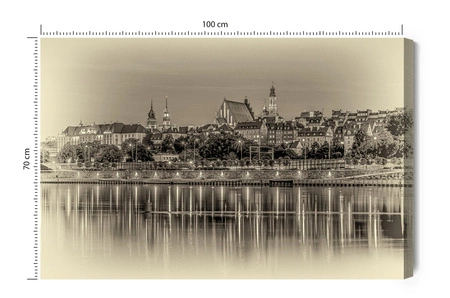 Obraz na płótnie Warszawa Wisła 100x70 cm ponadczasowa ozdoba każdego wnętrza obraz w wyrazistej kolorystyce wysoka jakość wykonania