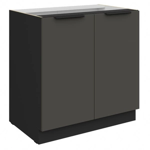 Szafka kuchenna stojąca z półką Aversa Bl 80 D 2F BB szafka odporna na uszkodzenia wykończenie frontów w technologii anti fingerprint