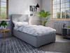 Łóżko tapicerowane Burgos 90x200 szare z zagłówkiem w nowoczesnym stylu idealne do pokoju młodzieżowego lub małej sypialni