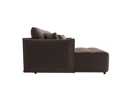 Narożnik z funkcją spania Oroso jasny brąz lewostronny miękka tkanina typu velvet z powłoką hydrofobową pojemnik na pościel