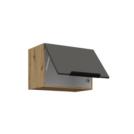 Zestaw mebli kuchennych Aversa Ar 255 cm stylowe szafki kuchenne z frontami wykonanymi w technologii anti fingerprint metalowe uchwyty