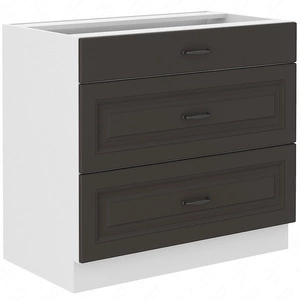 Szafka kuchenna stojąca z szufladami Silver 80 D 3S BB szafka odporna na parę wodną wysoką temperaturę i rozlaną ciecz