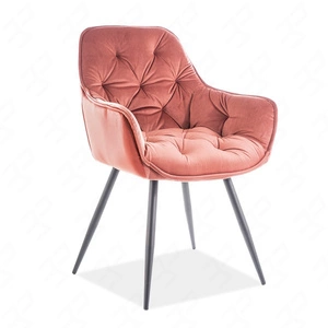 Krzesło tapicerowane Cherry 43x45 cm antyczny róż nowoczesne oraz funkcjonalne krzesło kubełkowe z metalowymi nogami