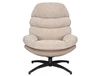 Fotel Giselle beżowy / beżowa ekoskóra funkcjonalny oraz nowoczesny fotel obrotowy z metalowymi nogami komfortowy podczas wypoczynku