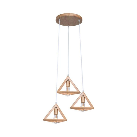 Lampa wisząca potrójna Wooden III nowoczesny design lampy do salonu drewniana konstrukcja nada elegancji każdemu wnętrzu