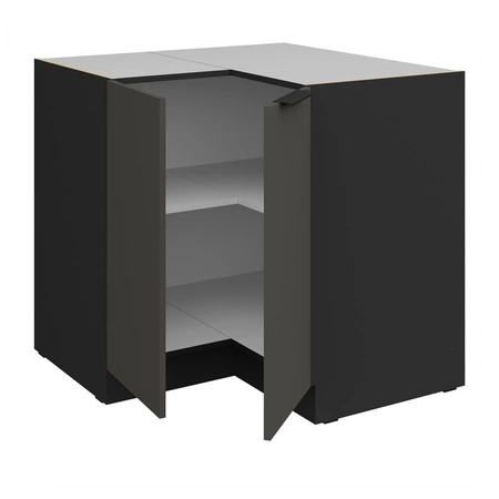 Szafka kuchenna narożna Aversa Bl 90x90 DN 2F BB szafka odporna na uszkodzenia wykończenie frontów w technologii anti fingerprint