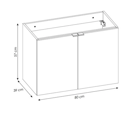 Zestaw mebli łazienkowych Nova dąb coast evoke eleganckie szafki łazienkowe w stylu klasycznym metalowe uchwyty krawędziowe