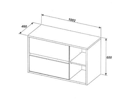Zestaw mebli łazienkowych Hampton dąb huton / ciemny beton stylowe szafki łazienkowe o prostej formie podkreślone kontrastową kolorystyką