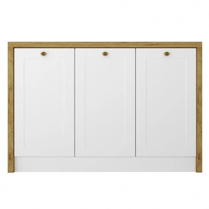 Wyspa kuchenna Adele 127 cm dąb artisan / biały funkcjonalny mebel kuchenny stanowiący stylowy element dekoracyjny wnętrza