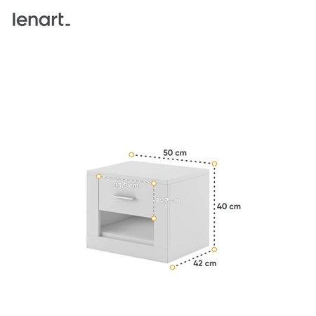 Szafka nocna Arti biała elegancka szafka z szufladą do sypialni funkcjonalny mebel w ponadczasowym designie