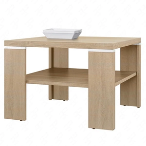 Stolik kawowy Kwadrat 60 cm dąb sonoma jasny nowoczesny design mebla obrzeża stolika kawowego wykończone specjalną okleiną ABS
