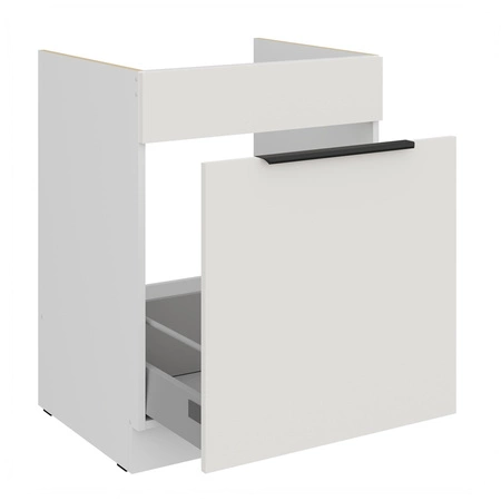 Szafka kuchenna pod zlewozmywak z szufladą Corato Wh 60 ZL 1S BB fronty szafki kuchennej wykończone w technologii anti fingerprint