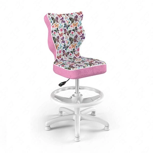 Krzesło do biurka Petit motyw motylki dopasowane do wzrostu 119-142 cm ergonomiczne krzesło obrotowe z podnóżkiem
