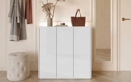 Komoda Easy 95 cm biały połysk / dąb scandi praktyczna i pojemna komoda z designerskim obniżonym blatem wykonana z dbałością o detale