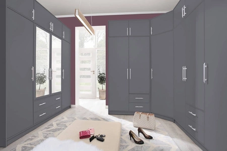 Komoda z szufladami Caspe 90 cm antracytowa nowoczesny design mebla obrzeża komody wykończone specjalną okleiną ABS