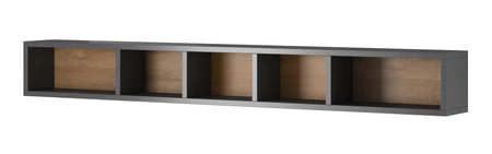 Zestaw mebli do salonu Toledo antracyt / dąb grandson idealny do salonu lub pokoju dziennego meblościanka z komodą i stolikiem kawowym