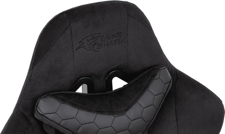 Fotel gamingowy Altimus Pro czarny wygodne siedzisko wykonane z trwałej alcantary regulowane podłokietniki i oparcie stabilny stelaż