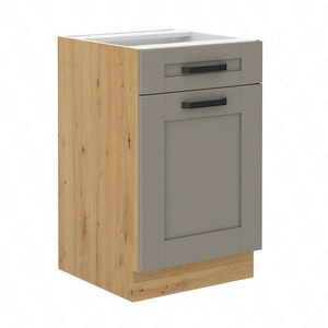 Szafka kuchenna stojąca z szufladą i półką Linosa 50 D 1F 1S BB szafka odporna na parę wodną rozlaną ciecz i wysoką temperaturę