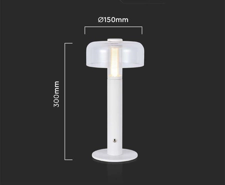 Lampka nocna Dapper biała 1W 3000K elegancka lampa o wielu zastosowaniach idealna do sypialni biura i salonu metalowa podstawa