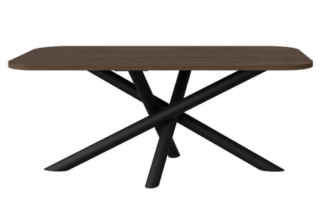 Stół Lyon 90x185 cm orzech wisconsin / czarny nowoczesny stół do jadalni osadzony na stylowych nogach typu pająk regulacja wysokości