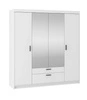 Szafa z lustrem Rene 176 cm biała nowoczesny design oraz obrzeża wykończone ABS