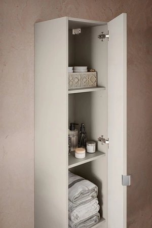 Słupek łazienkowy wiszący Bella 35 cm beżowy elegancki design szafki systeme cichego domykania możliwość wyboru koloru uchwytów