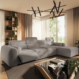 Narożnik z funkcją spania Cantare XII Lux szary popiel prawostronny estetyczny i niezwykle komfortowy narożnik z podnoszonym podnóżkiem