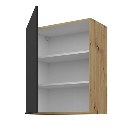 Zestaw mebli kuchennych Alatri Ar 255 cm stylowe szafki kuchenne z frontami wykonanymi w technologii anti fingerprint metalowe uchwyty