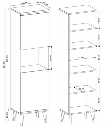 Meblościanka Primo dąb riviera / biała nowoczesny design obrzeża wykończone specjalną okleiną bezpieczne szkło hartowane