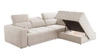 Narożnik z funkcją spania Cetara VII beżowy prawostronny wysokiej jakości narożnik do salonu z komfortowym przesuwanym oparciem
