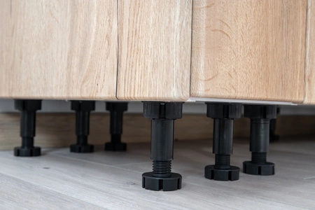 Szafka kuchenna stojąca z półką Zova D80 biały / dąb halifax szafka odporna na działanie wilgoci i uszkodzenia frezowane uchwyty